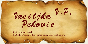 Vasiljka Peković vizit kartica